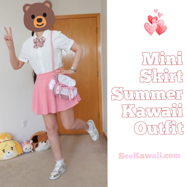 Girl with a fun pose modeling a kawaii summer outfit.